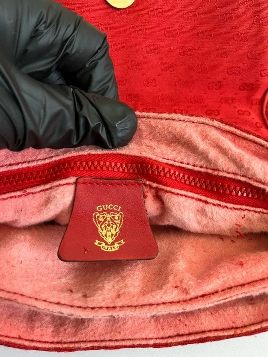 Gucci Red Monogram Crossbody Bag - Picture 9 of 12